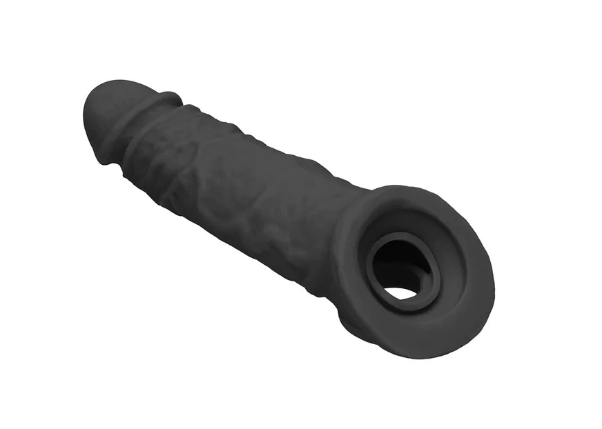 Be the bigger, better deal. The super-lifelike shapes, textu... RealRock - Penis Sleeve 8" - Black photo-6
