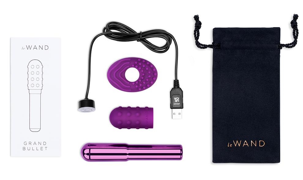 Rechargeable Vibrator With Silicone Textured Ring
Take your... Le Wand - Grand Bullet - Cherry photo-7