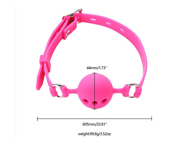 Silicone ball gag for role play
Size: L 605mm + D 44mm MT - Breathable Ball Gag - Black photo-7