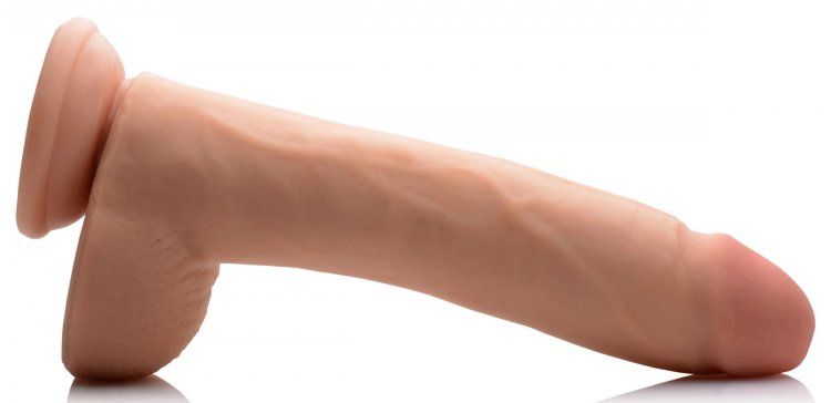 A hefty hunk of man meat for size queens and kings! This bea... USA Cocks - 10" Ameriskin Dual Density Dildo - Flesh photo-4