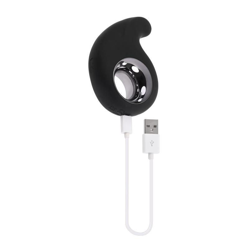 The circle is complete with Ring My Bell. This ring-shaped t... Playboy - Ring My Bell Vibrator - Black photo-9