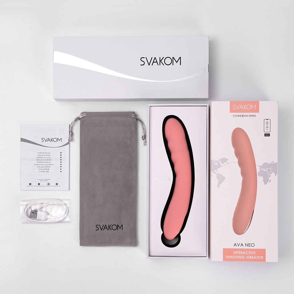 Fulfil your fantasies with Ava Neo, the newest luxury to... SVAKOM - Ava Neo Interactive Thrusting Vibrator - Peach Pink photo-13