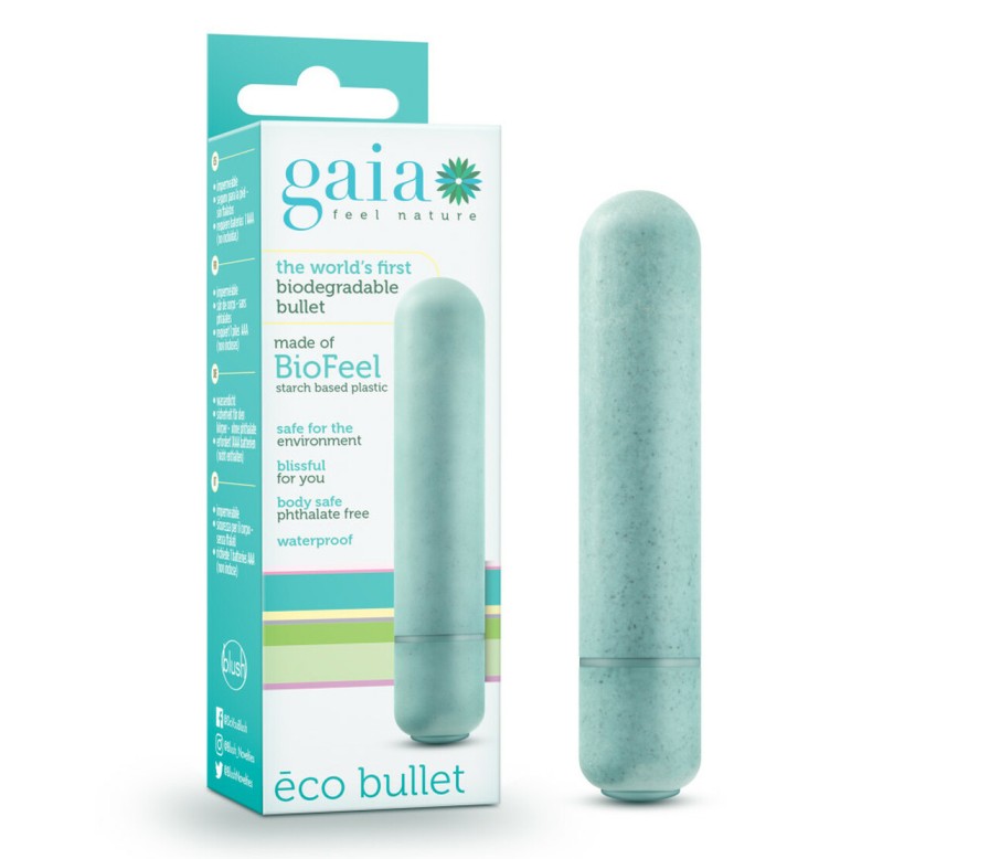 This pleasure-packed petite vibe is crafted from Biofeel, a ... Gaia - Eco Bullet - Aqua photo-6