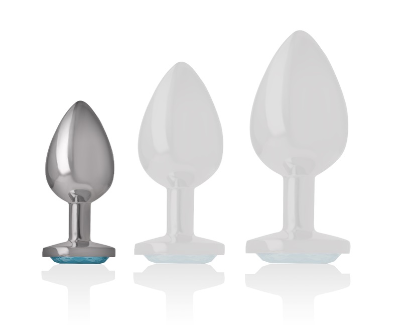 Let your buttocks shine with the anal plug from Intense, dec... Intense - Metal Heart Gem Plug S - Blue photo-5