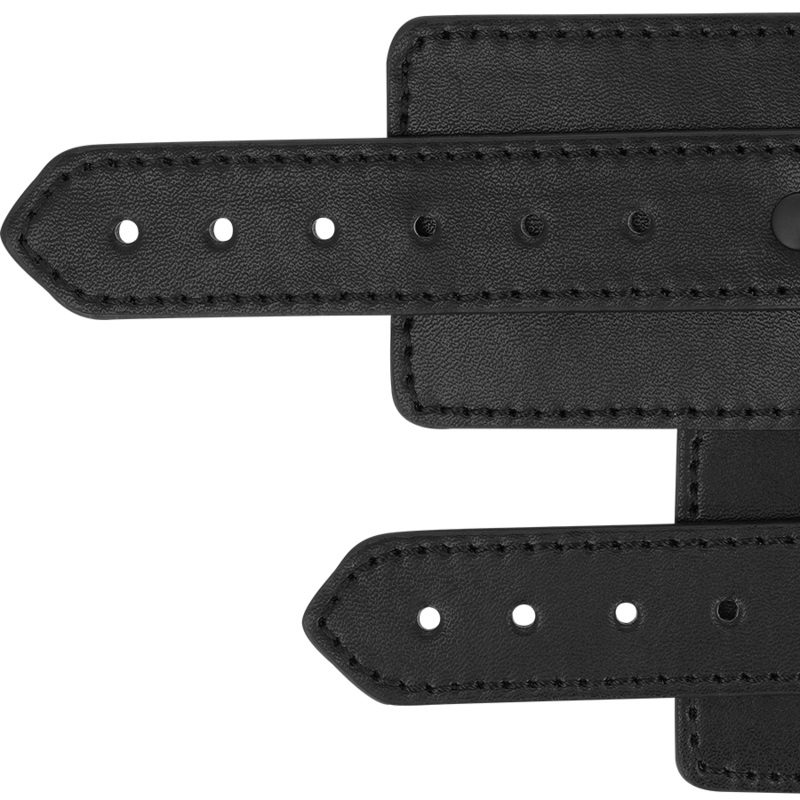 The vegan leather handcuffs from the INTENSE FETISH brand em... Intense - Vegan Handcuffs - Black photo-3