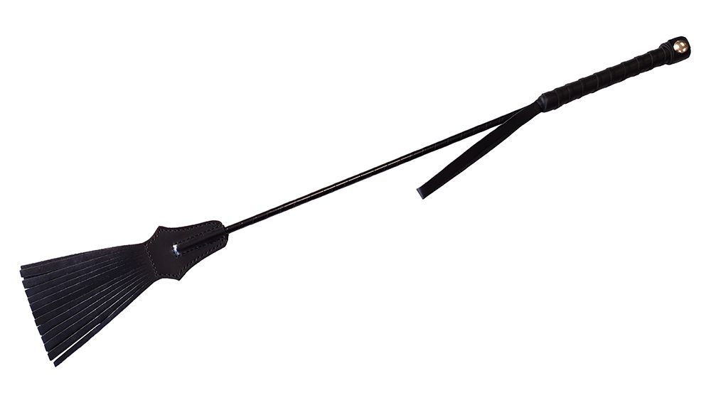 This robust riding crop features a sturdy and flexible shaft... Rouge - Leather Tasselled Riding Crop - Black photo-5