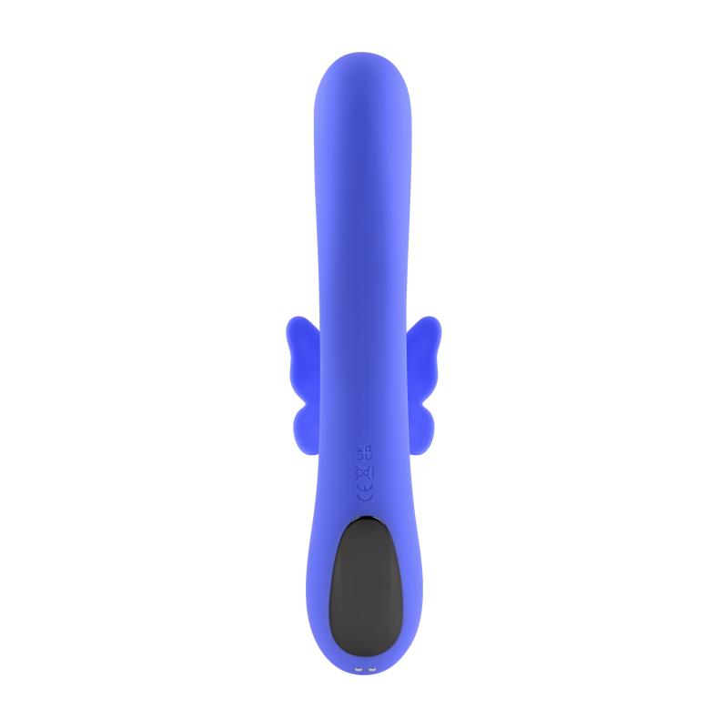 This unique butterfly vibrator has a sexy split in the main ... Evolved - Butterfly Dreams Rabbit Vibe - Blue photo-4