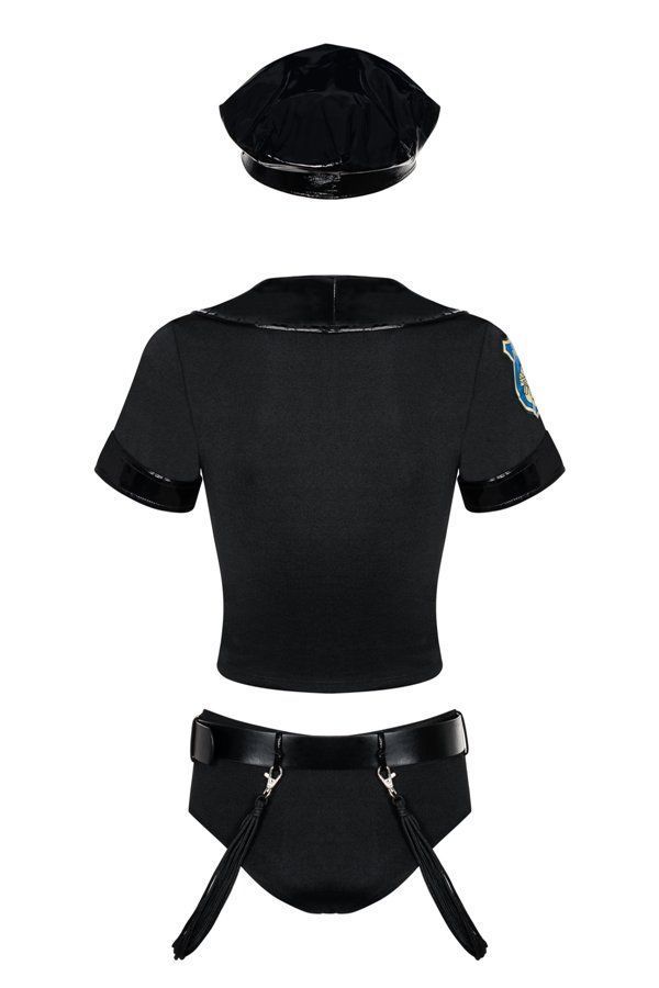 A 5 pcs policewoman set. A zip fastened top has collar, cuff... Obsessive - Police 5 pcs Costume - Black - S/M photo-5