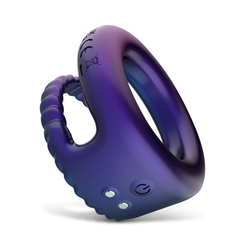 Launch yourself into next-level pleasure with Jupiter, the d... Hueman - Jupiter Vibro Cock & Ball Ring - Purple photo-6