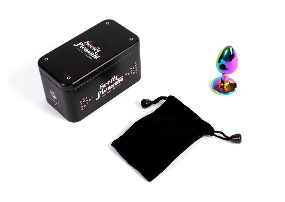 This Jewelled metal beginner's butt plug is perfect for ... Secret Play - Metal Anal Plug S - Rainbow photo-4
