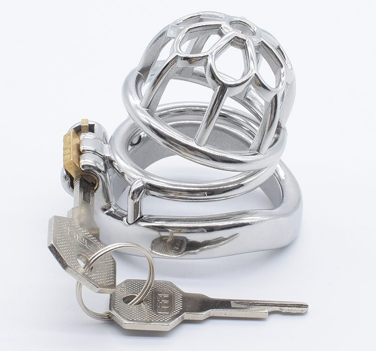 Total high: 52mm &nb... FAAK - Chastity Cage 01 w Catheter 45mm - Silver photo-5