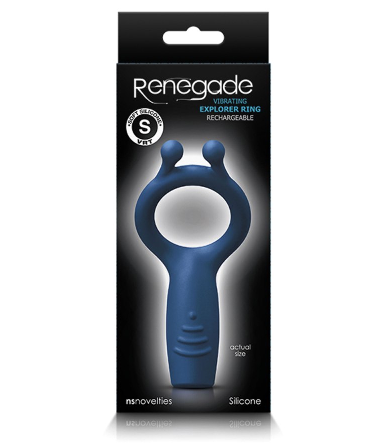 Discover a new world of pleasure with the vibrating Explorer... NS Novelties - Renegade Explorer Vibro Ring - Blue photo-2