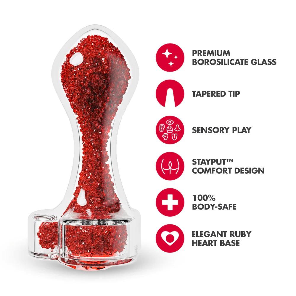 Radiate beauty with Oh My Gem Lustre, a luxurious anal plug ... Oh My Gem - Lustre Butt Plug - Red photo-6
