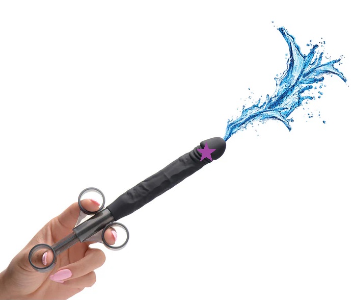 This mini dick will slide smoothly into your hole and fill y... Master Series - Penis Lube Shooter - Black photo-2