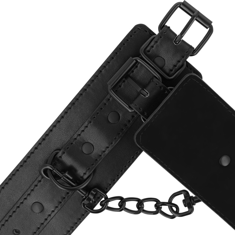 The vegan leather handcuffs from the INTENSE FETISH brand em... Intense - Vegan Handcuffs - Black photo-2