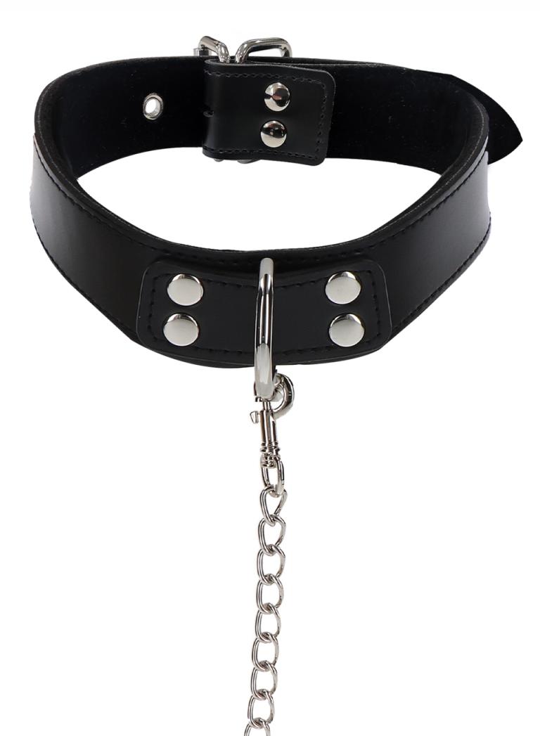 Explore your naughty side and use the TABOOM Elegant Collar ... Taboom - Collar w Chain Leash - Black photo-3