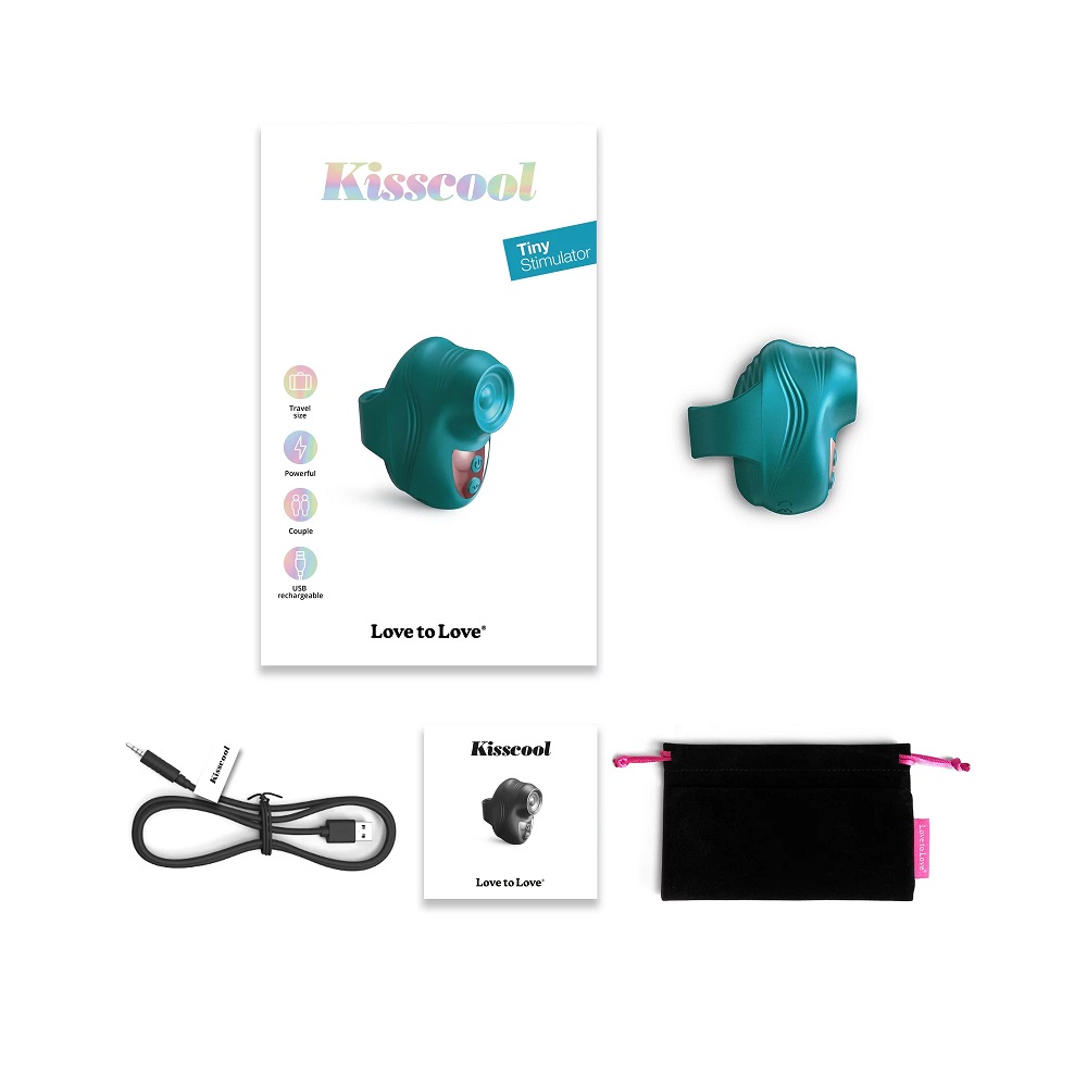 The cutest of them all! Just slip Kisscool onto your index f... Love to Love - Kisscool Tapping Vibrator - Teal photo-6