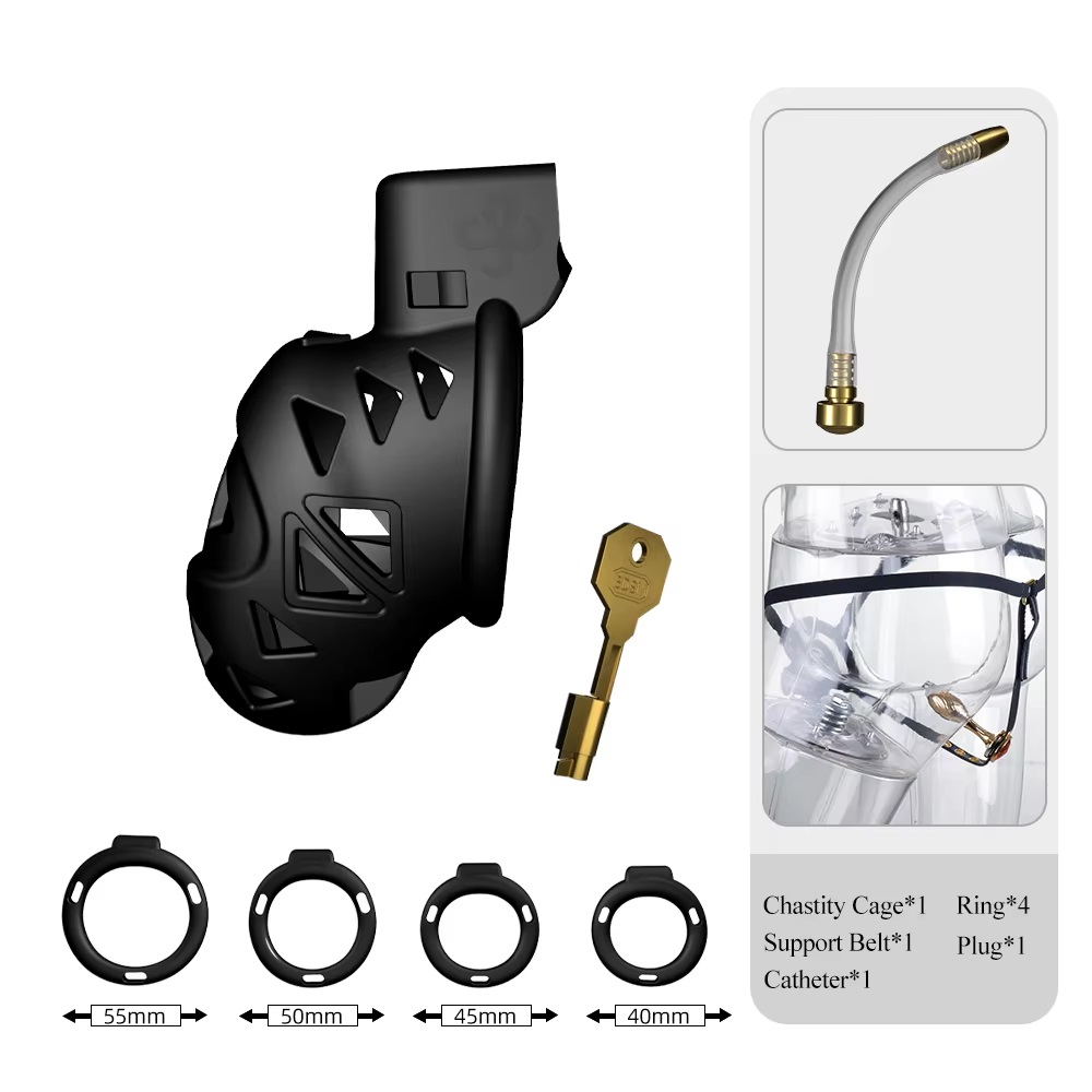 There’s no way to slither out of the Rattlesnake, one of the... Sevanda - Rattlesnake Chastity Cage Pro Short - Black photo-8