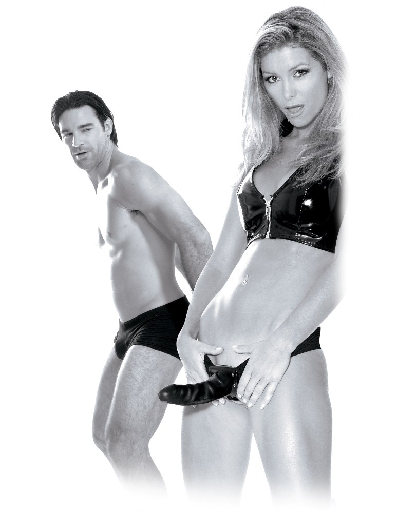 Say goodbye to those embarrassing midway letdowns with this ... Fetish Fantasy - LE Hollow Strap On - Black photo-4