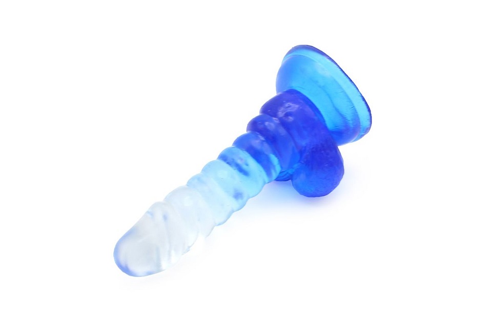 This special transparent dildo has an amazing color mix and ... Kiotos - Spiral Dildo 01 - Blue photo-7
