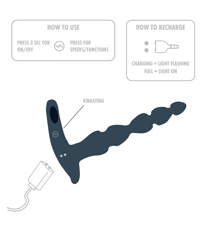 Unlock extraordinary pleasure with ELIXER, the beaded double... ToyJoy - Elixer Vibro Penetrator - Blue photo-6