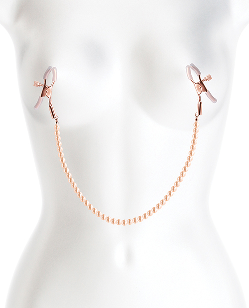 Bound Adjustable Nipple Clamps are for erotic and stimulatin... NS Novelties - Bound DC1 Nipple Chain Clamps - Rose Gold photo-2