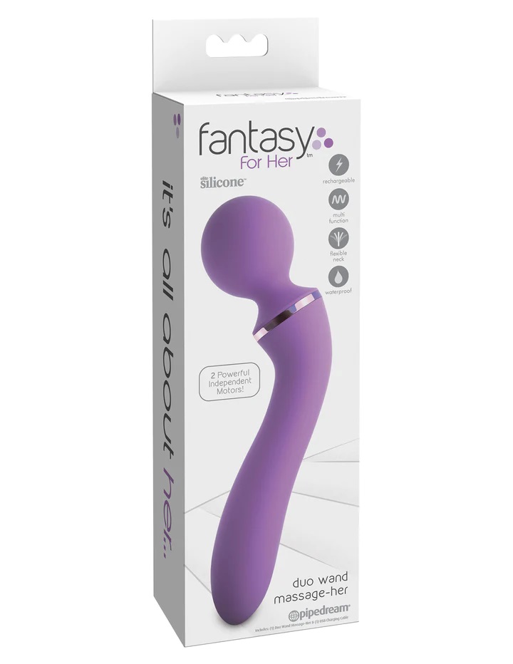 She deliberately locked her bedroom door and removed her Duo... Pipedream - Duo Wand Massage-Her - Purple photo-8