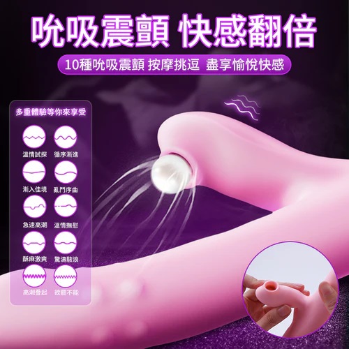 Erocome - 小獅座 伸縮轉珠吸吮震動器 - 粉紅色 照片