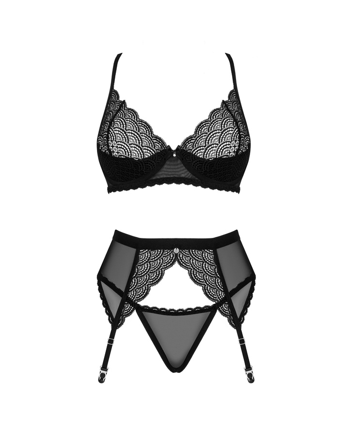 Crank up the thermostat in your bedroom and delight your oth... Obsessive - Chemeris 3 pcs Set - Black - XS/S photo-3