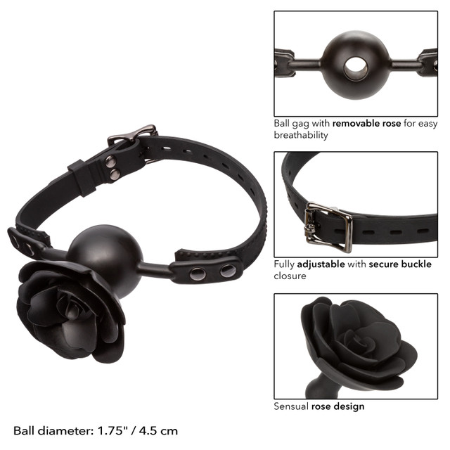 Introducing the Forbidden Removable Rose Gag, a seductive fe... CEN - Forbidden Removable Rose Gag - Black photo-8