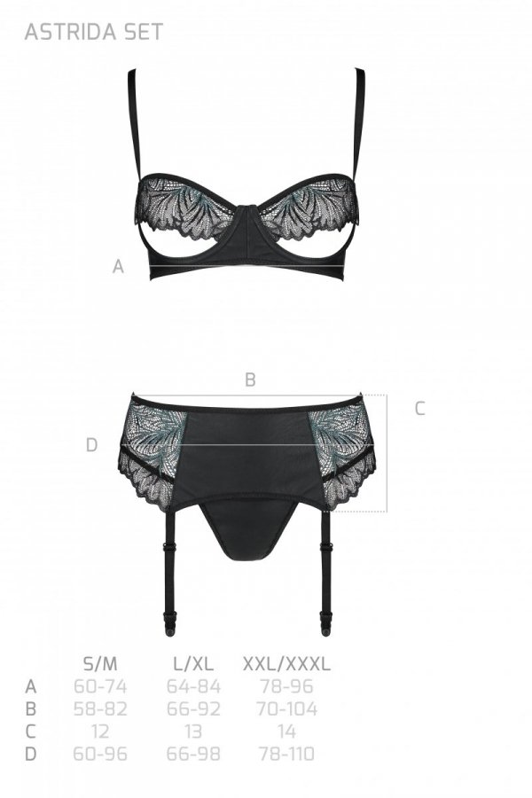 What if you add a little green to the black lace and connect... Passion - Astrida Set - Black - S/M photo-7