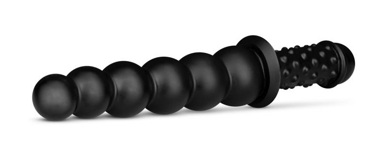 This double sided dildo is not for the fainthearted! Through... BUTTR - Akimbo Double Dildo - Black photo-5
