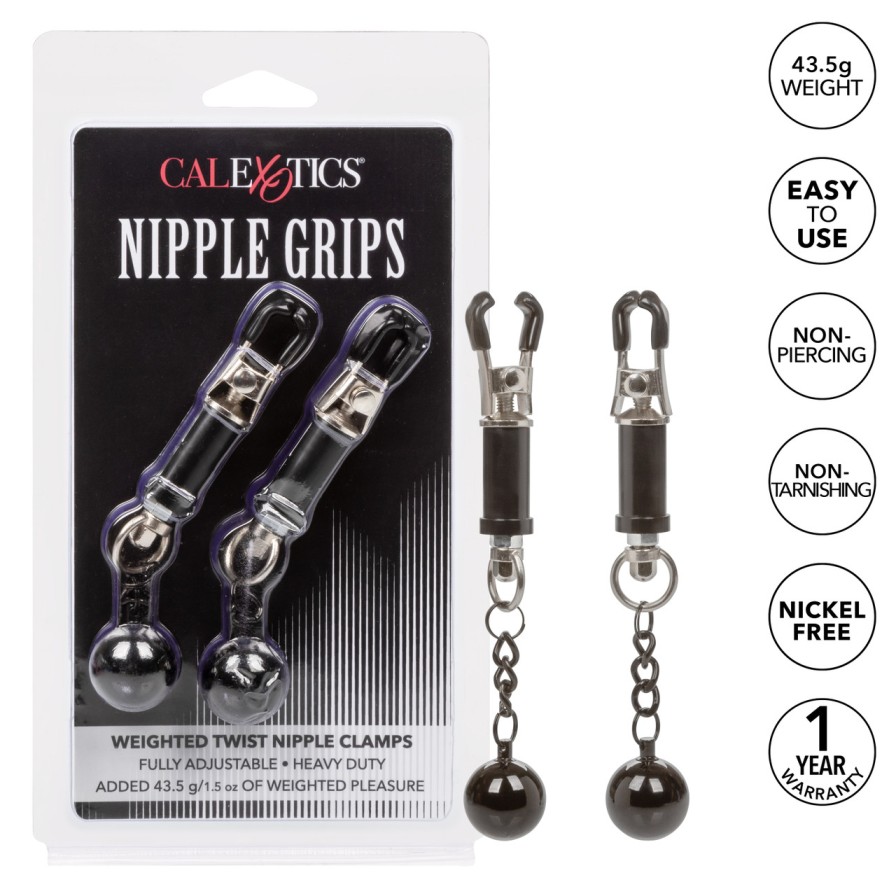 Blur the borders between pleasure and pain even further with... CEN - Nipple Grips Weighted - Black photo-5