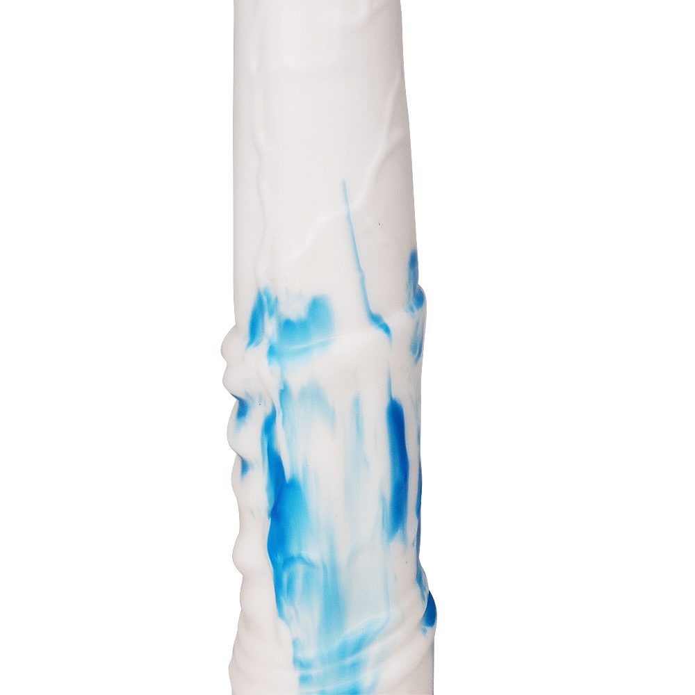 Silicone horse anal dildo, artificial realistic anal plug, s... FAAK - Horse Long Dildo - White/Blue photo-15