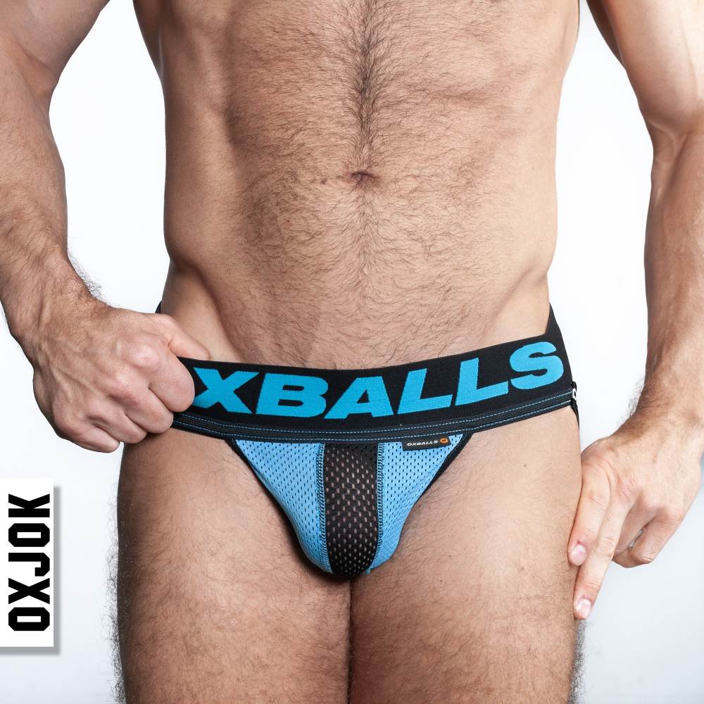 AIRMESH daily wear mesh comfort jock is designed to fit righ... Oxjok - Airmesh Jockstrap w Ring - Blue Sky - XL photo-4