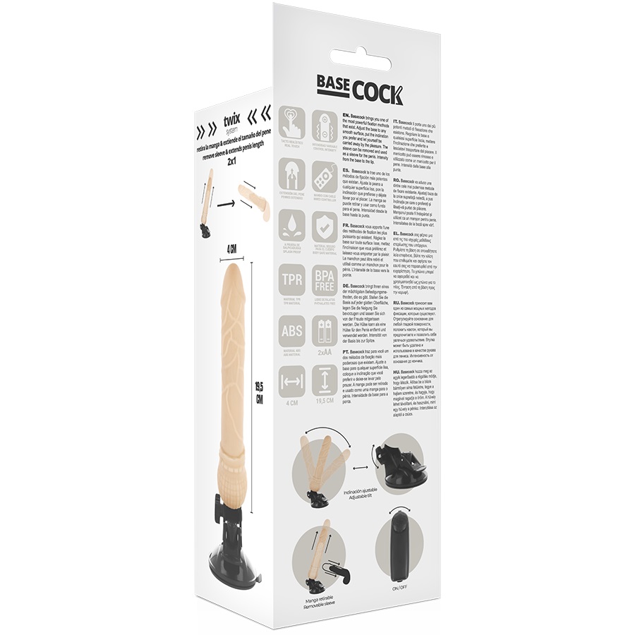 The new BASECOCK vibrating dildos are the most realistic Ame... Basecock - Vibro Dildo 19.5cm - Flesh photo-7