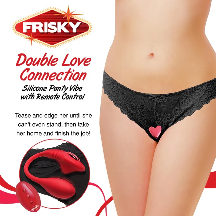 Get Frisky with this discreet, powerful, Double Love Connect... Frisky - Double Love Connection Panty Vibe - Red photo-2