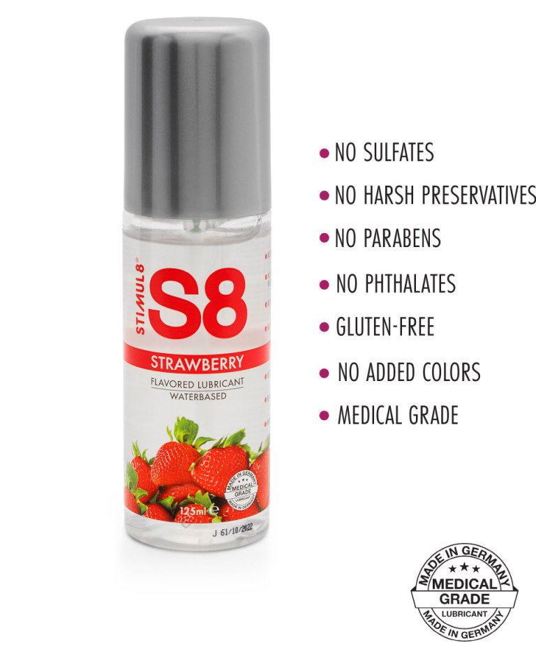 The premium Waterbase Flavored lubricant by S8 is a deliciou... S8 - WB Strawberry Flavored Lube - 125ml photo-2