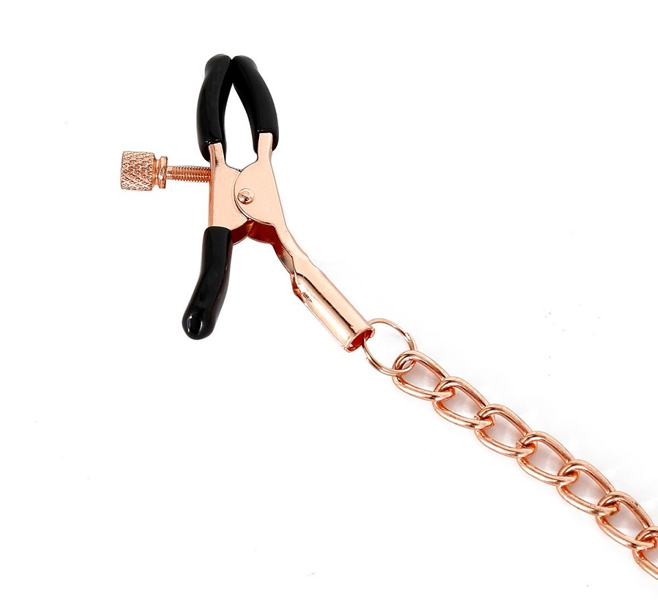 Introducing our Rose Gold Color Nipples and Clit Clamps, ele... Kiotos - Chain Nipple & Clit Clamps photo-2