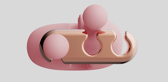 Vibrating Nipple Clamps and Choker set with the controller h... Qingnan - Vibro Nipple Clamps Set #2 - Pink photo-8