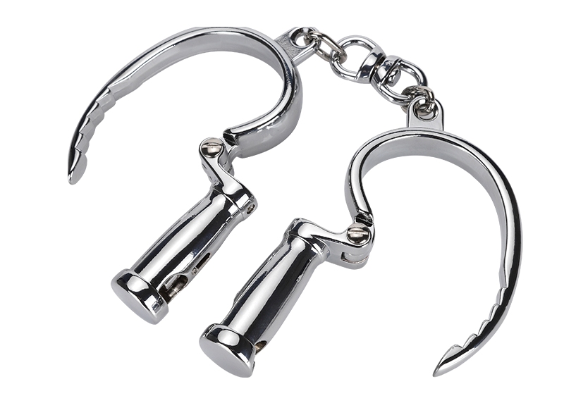 Restraint vintage styleed locked wrist cuffs MT - Old Style Darby Handcuffs - Silver photo-6