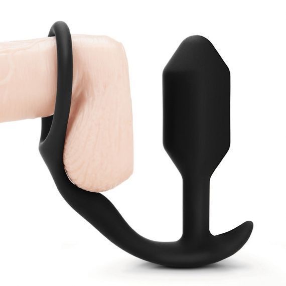 Stimulate multiple erogenous zones with the new b-Vibe Snug ... B-Vibe - Snug Plug & Tug Ring - Black photo-5