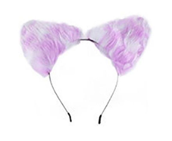 Size: Length 38-45cm
Material: Tail+aluminium alloy MT - Screwed Tail Plug with Cat Ears - White & Purple photo-2