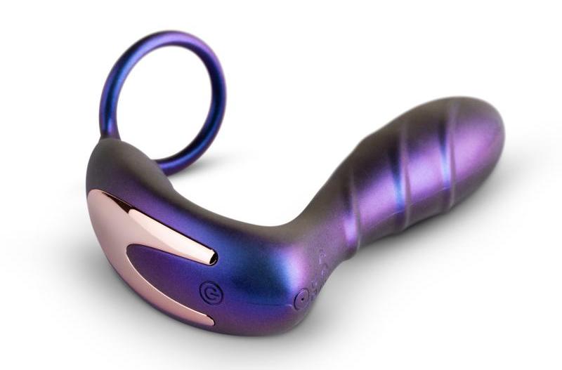 This elegant anal vibrator with cock ring from the Hueman co... Hueman - Black Hole Anal Vibe - Purple photo-3