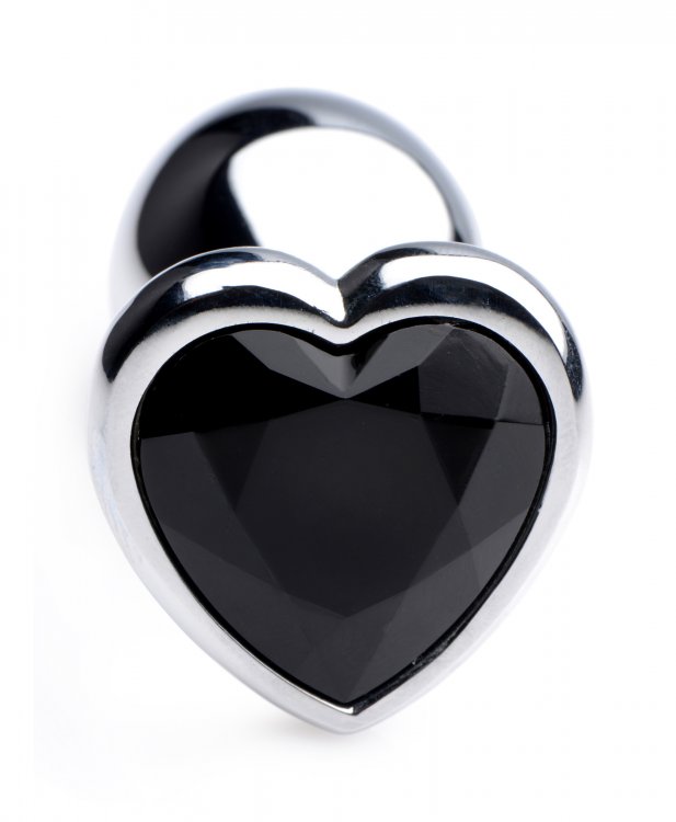 Decorate your derriere with this Dark Heart Anal Plug! The s... Booty Sparks - Heart Gem Anal Plug S-size - Black photo-5