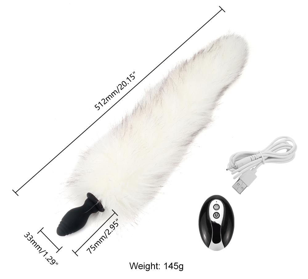 The Tail Butt Plug features its vibrating silicone plug in d... MT - Vibro Tail Plug - White photo-10