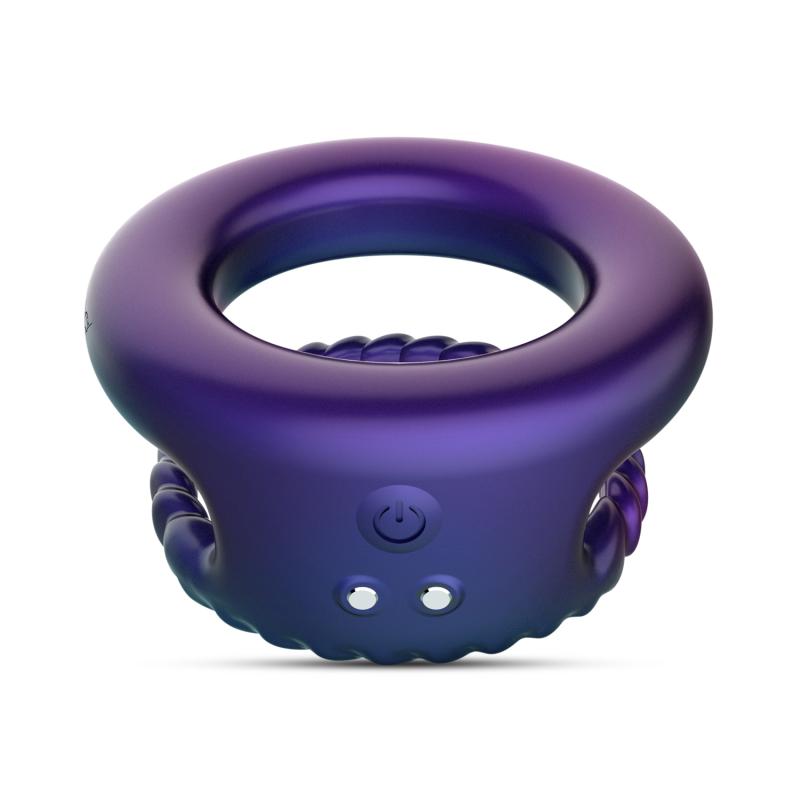 Launch yourself into next-level pleasure with Jupiter, the d... Hueman - Jupiter Vibro Cock & Ball Ring - Purple photo-4