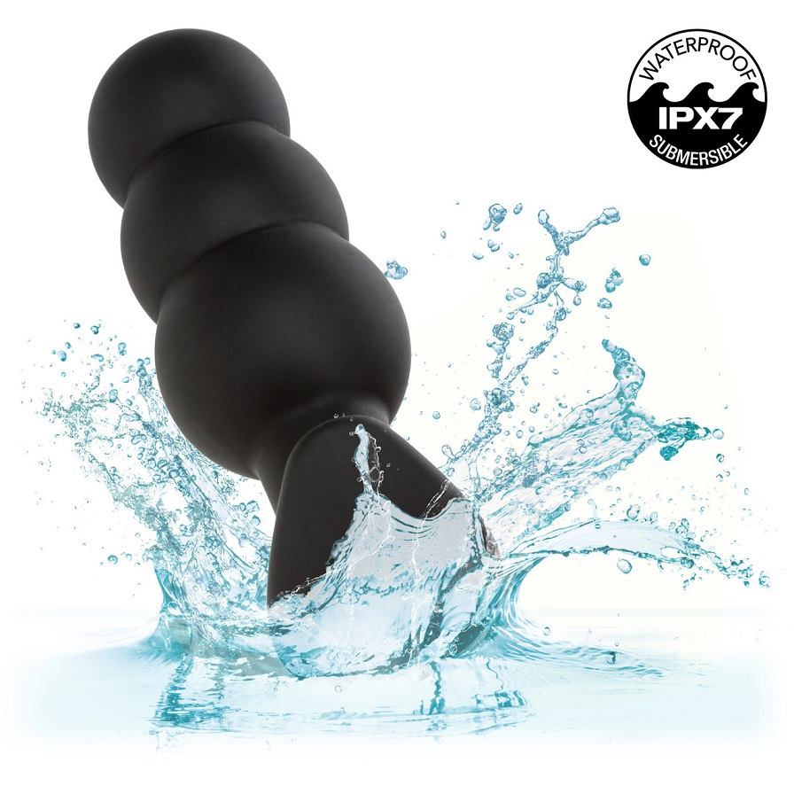 Immerse yourself in exhilarating pleasure with the Rock Bott... CEN - Rock Bottom Beaded Vibro Plug - Black photo-7