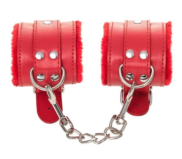 They are made of genuine leather with a velour lining. Nicke... Anonymo - Handcuffs - Red photo-5