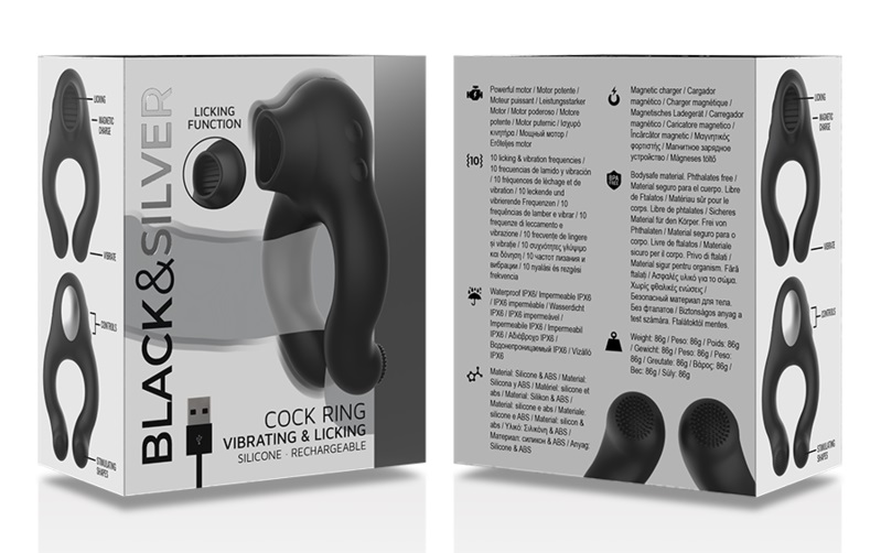 Offer your partner an incomparable experience thanks to this... Black&Silver - 3 Motors Vibro Ring - Black photo-8